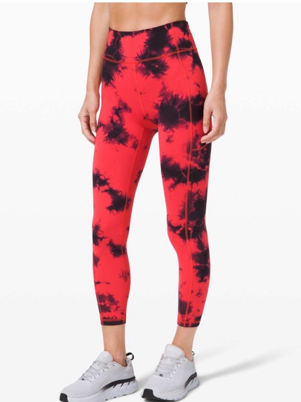 🏋🏽♀️ LULULEMON WOMENS SIZE 4 PINK TYE DYE CROPPED LEGGINGS